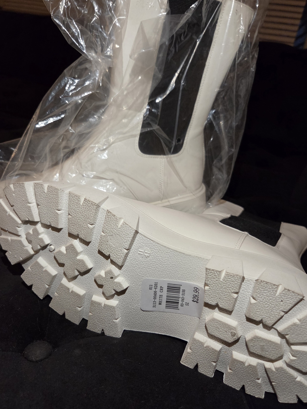 Women’s White Chelsea Lug Sole Boots - Minimal Modern Style